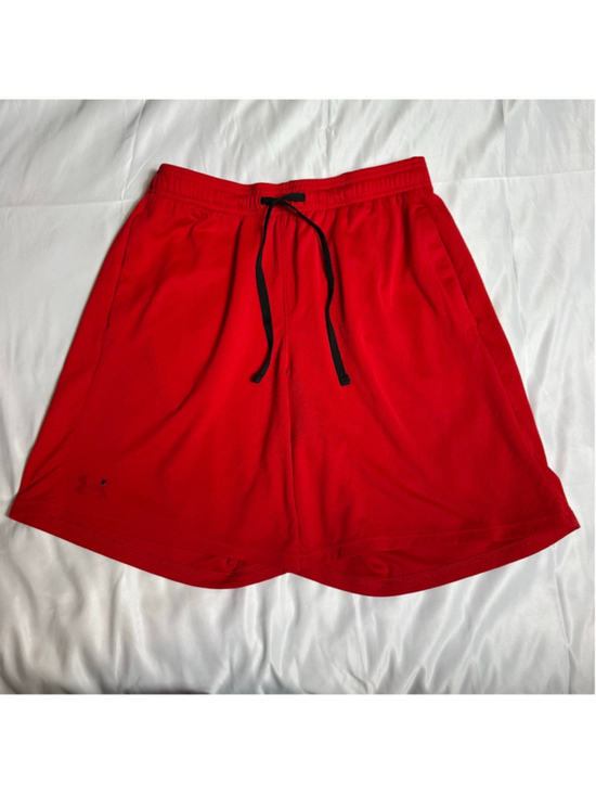 Under Armour Other - Boy’s Under Armour Red Athletic Shorts with Black Drawstring, Size L